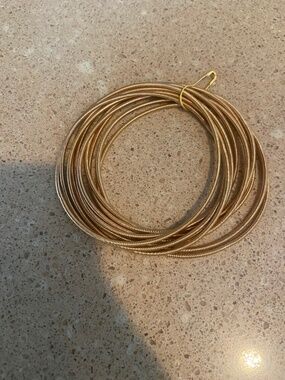 Costume jewelry gold tone bangle bundle bracelet